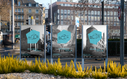 Drei Plakate mit verschiedenen Sujets machen auf die Veranstaltung Open House in Zürich 2020 aufmerksam